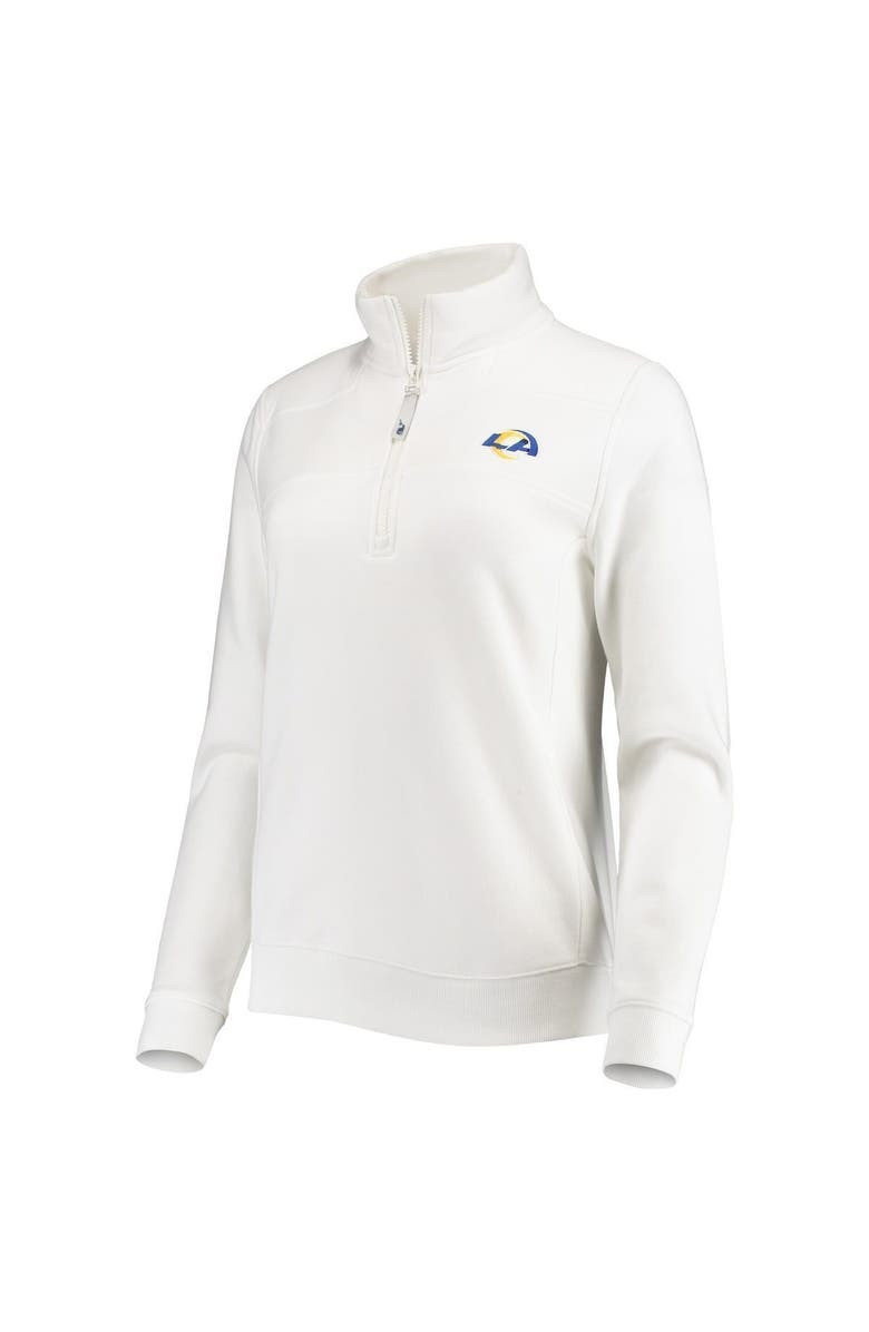 vineyard vines Women's Vineyard Vines White Los Angeles Rams Shep Shirt Quarter-Zip Sweatshirt, Alternate, color, 