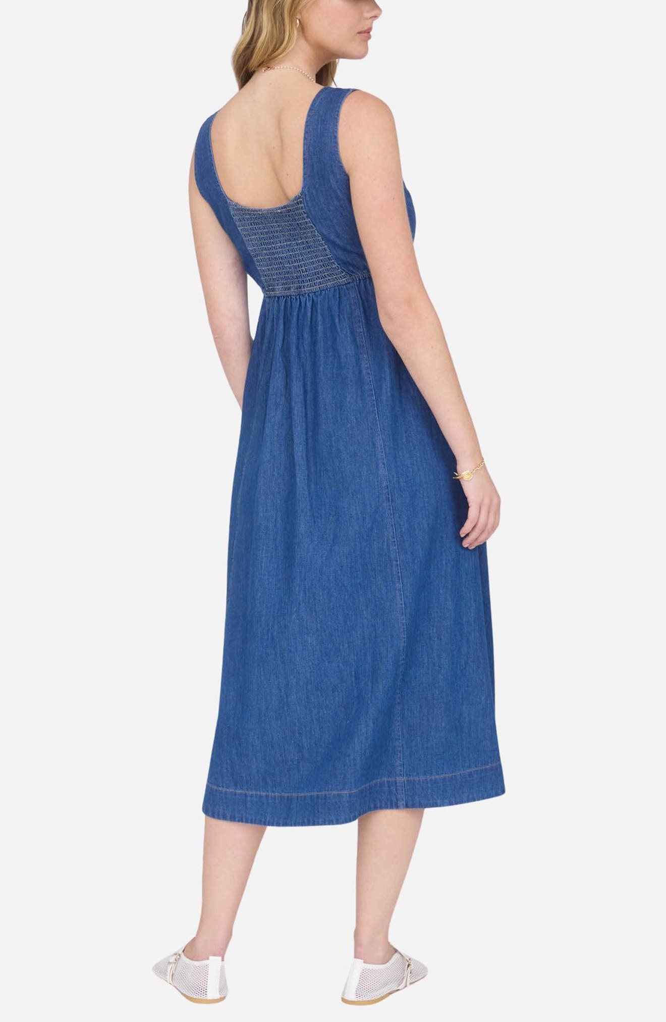 Sleeveless Denim Midi Dress - image 2