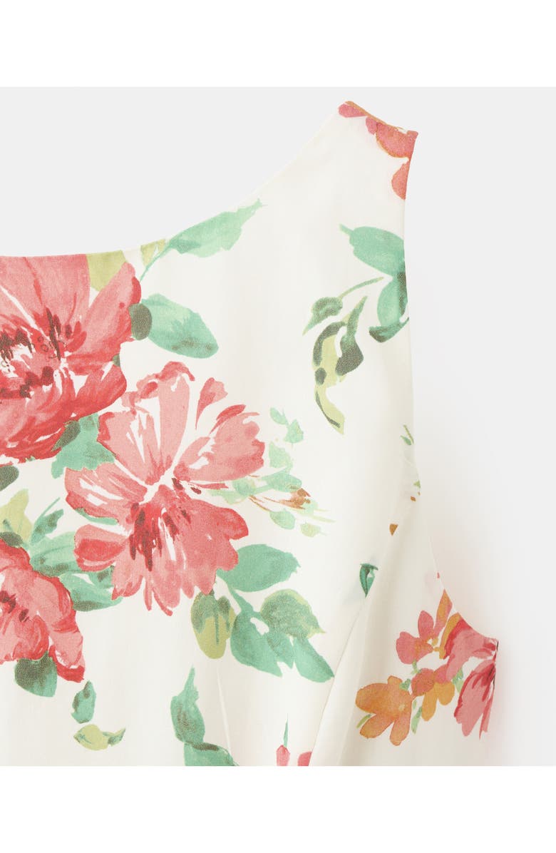 MANGO Floral Sleeveless Cotton Midi Dress, Alternate, color, 