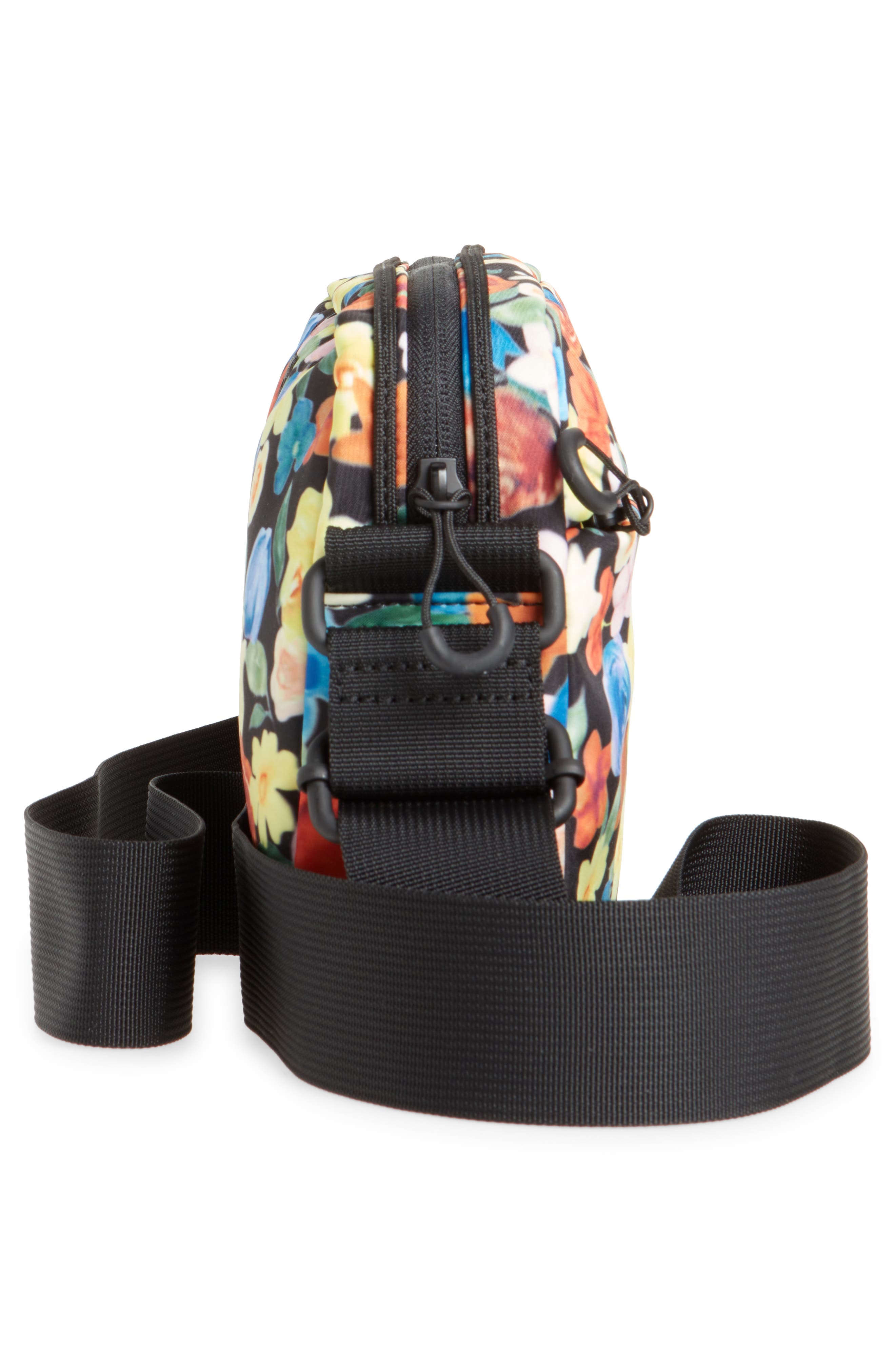 Floral Print Tech Fabric Camera Crossbody Bag, Alternate, color, MULTICOLOUR