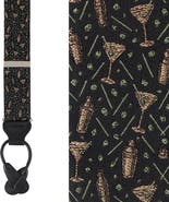 Trafalgar Happy Hour Martini Fun Novelty Silk Button End Suspenders