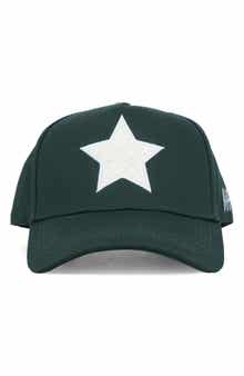 Faux Pearl Star Patch Baseball Cap