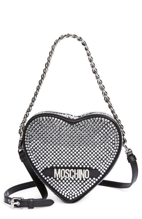 Heart Crystal Embellished Handbag