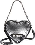 Moschino Heart Crystal Embellished Handbag