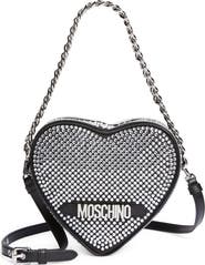 Moschino Heart Crystal Embellished Handbag