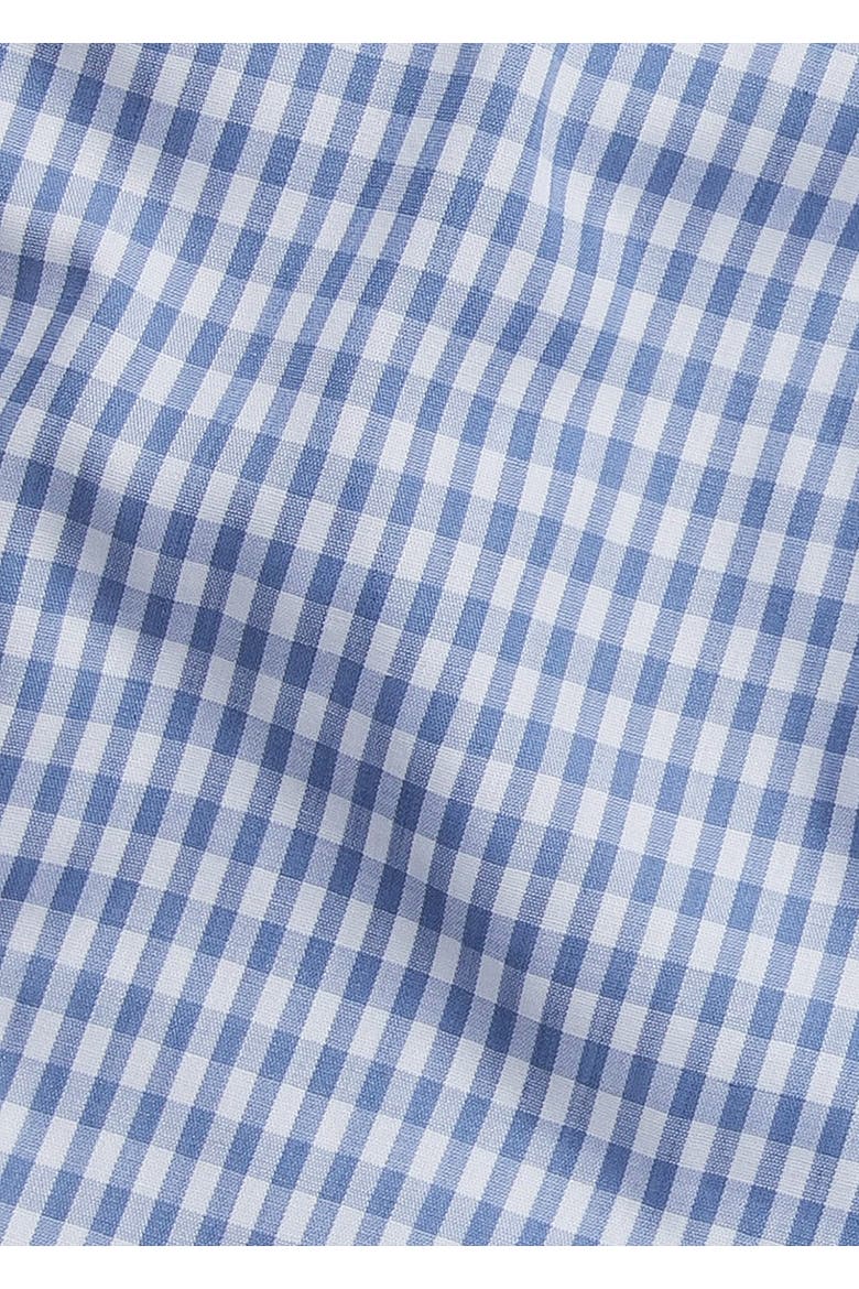 Kids' Gingham Peter Pan Shirt, Alternate, color, Gray Blue Gingham