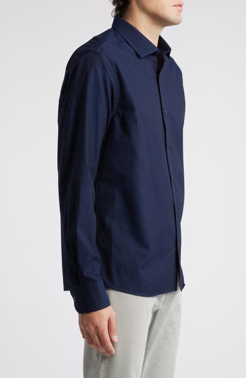 Robert Barakett Matthew Textured Button-up Shirt In Navy