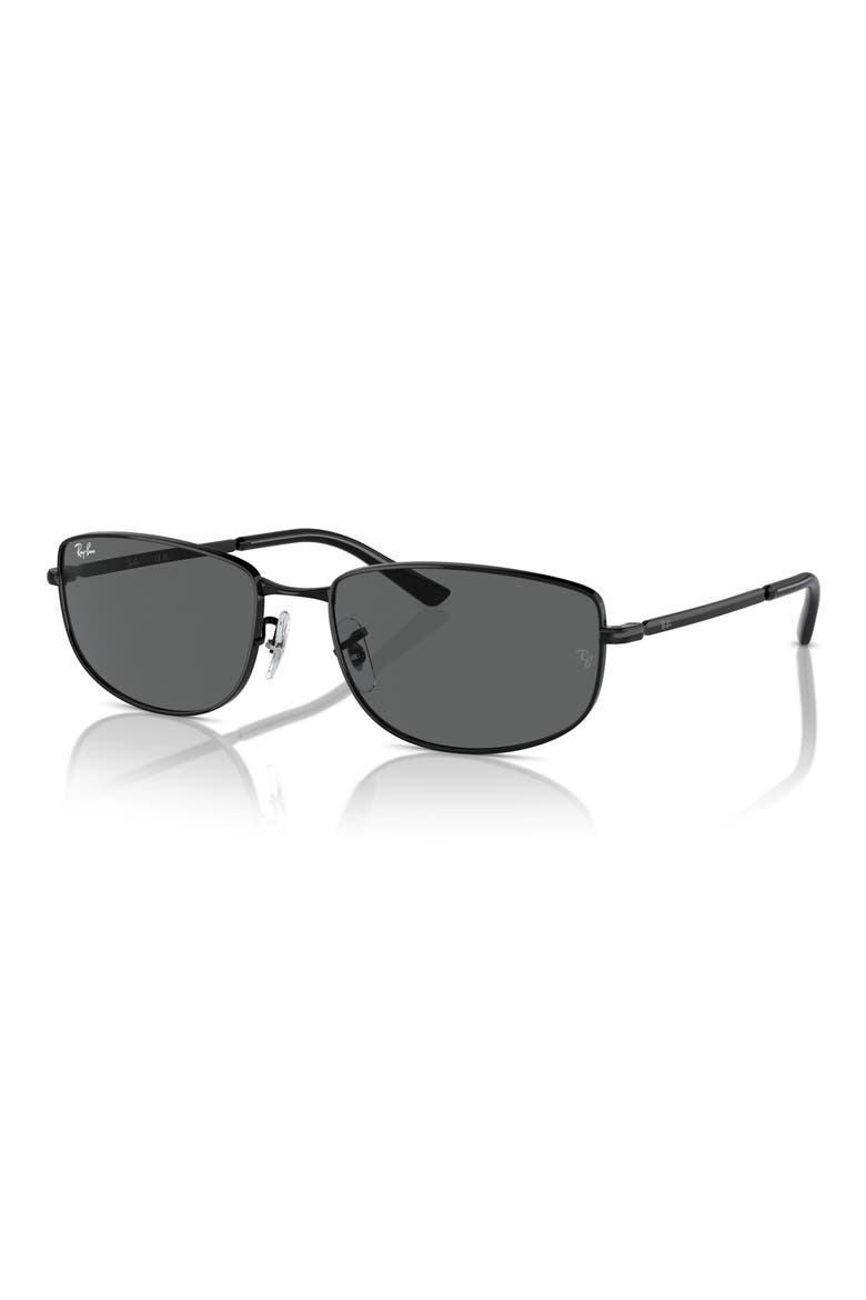 59mm Oval Sunglasses, Alternate, color, BLACK
