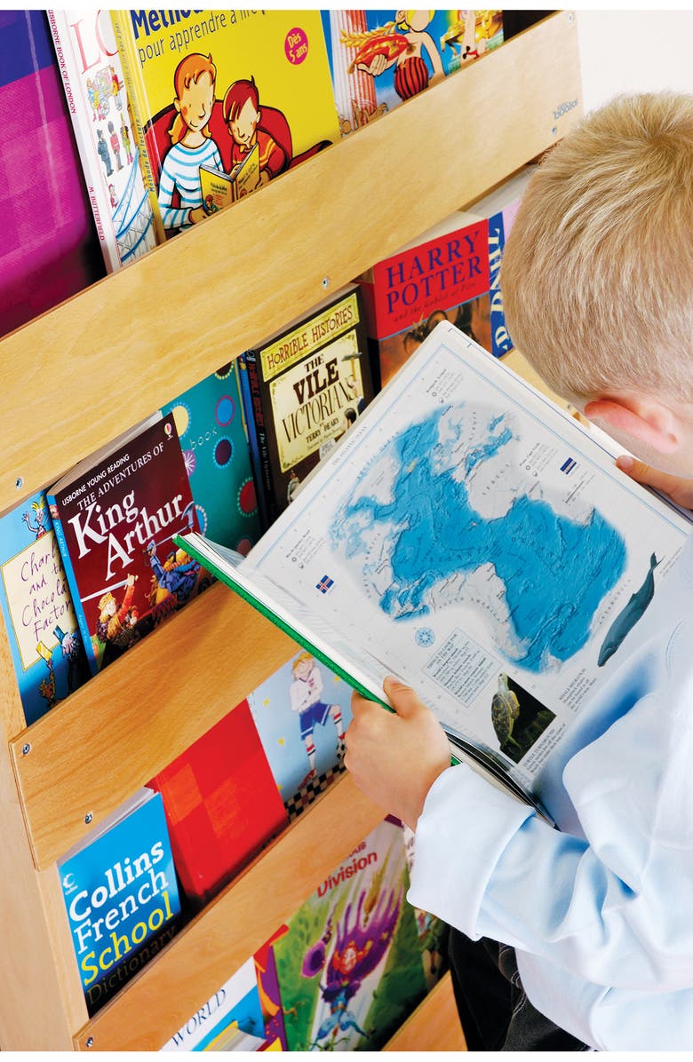 Tidy Books Slim Natural Wood Bookcase, Alternate, color, Natural