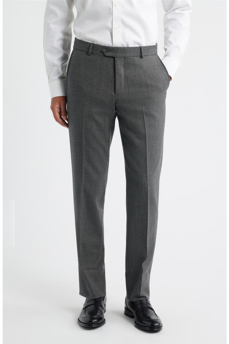 Covert Stretch Worsted Wool Twill Dress Pants, Main, color, MED GREY