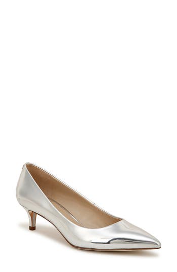 Sam Edelman Dori Kitten Heel Pump In Soft Silver