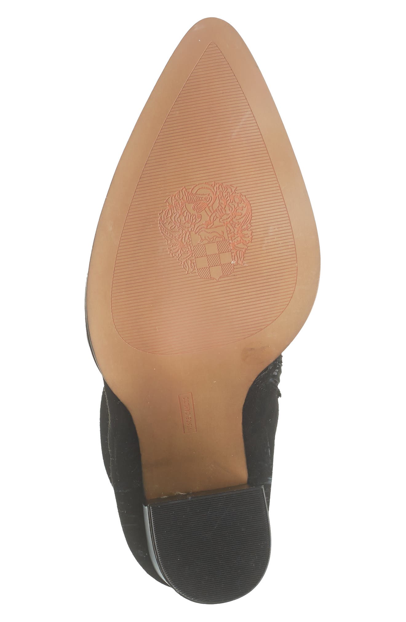 Vince Camuto Crethana Ruched Leather Block Heel Boot, Alternate, color, 