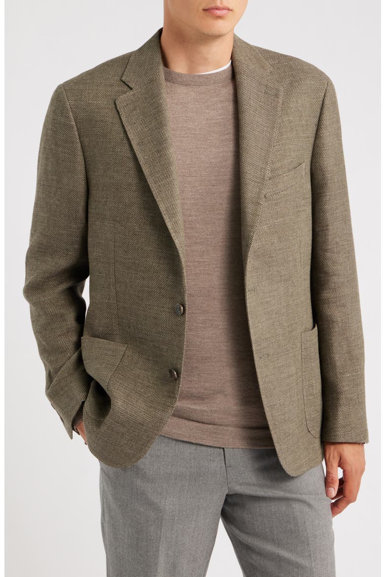 Icon Relaxed Fit Green Mélange Cotton & Linen Sport Coat, Main, color, GREEN