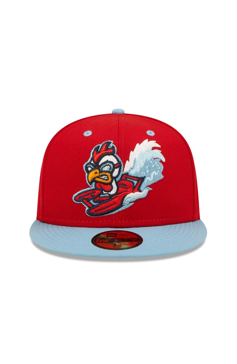 New Era Men's New Era Red Tri-City Dust Devils Light Blue Theme Night 59FIFTY Fitted Hat, Alternate, color, 