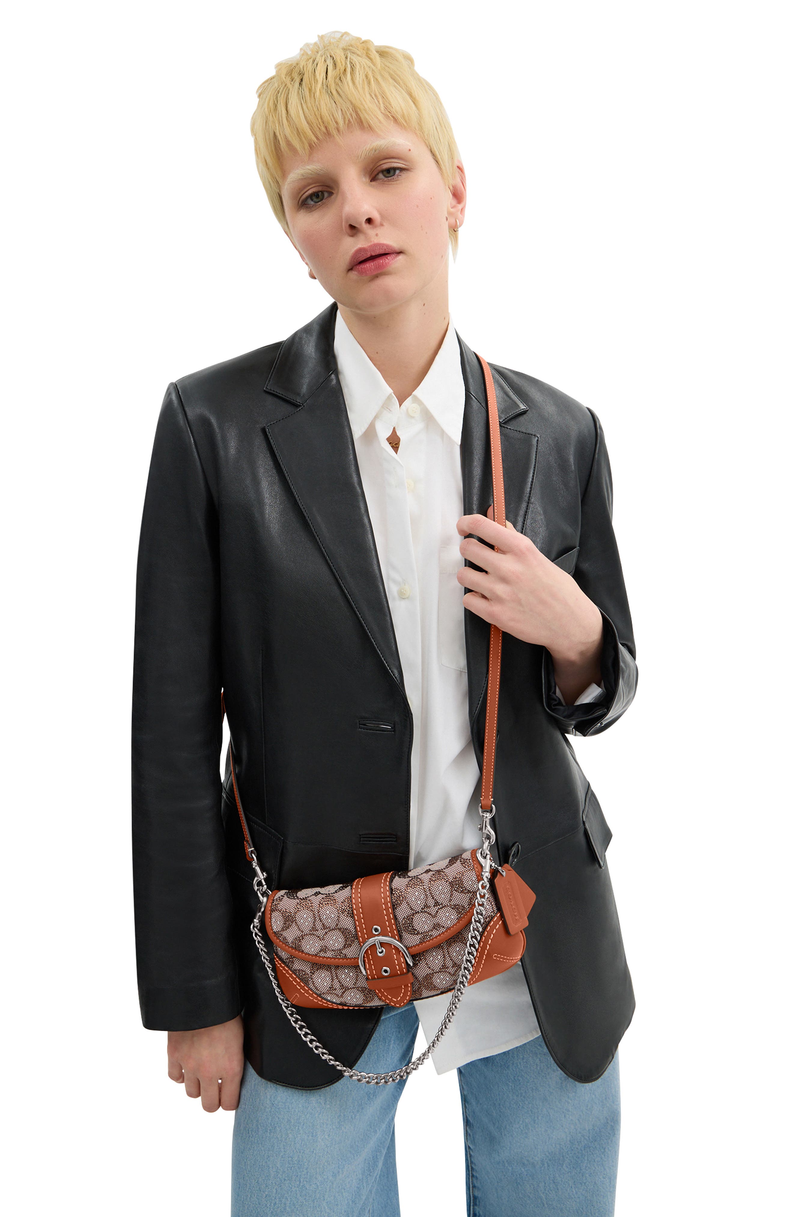 COACH Soho 25 Crystal Signature Jacquard Shoulder Bag, Alternate, color, 