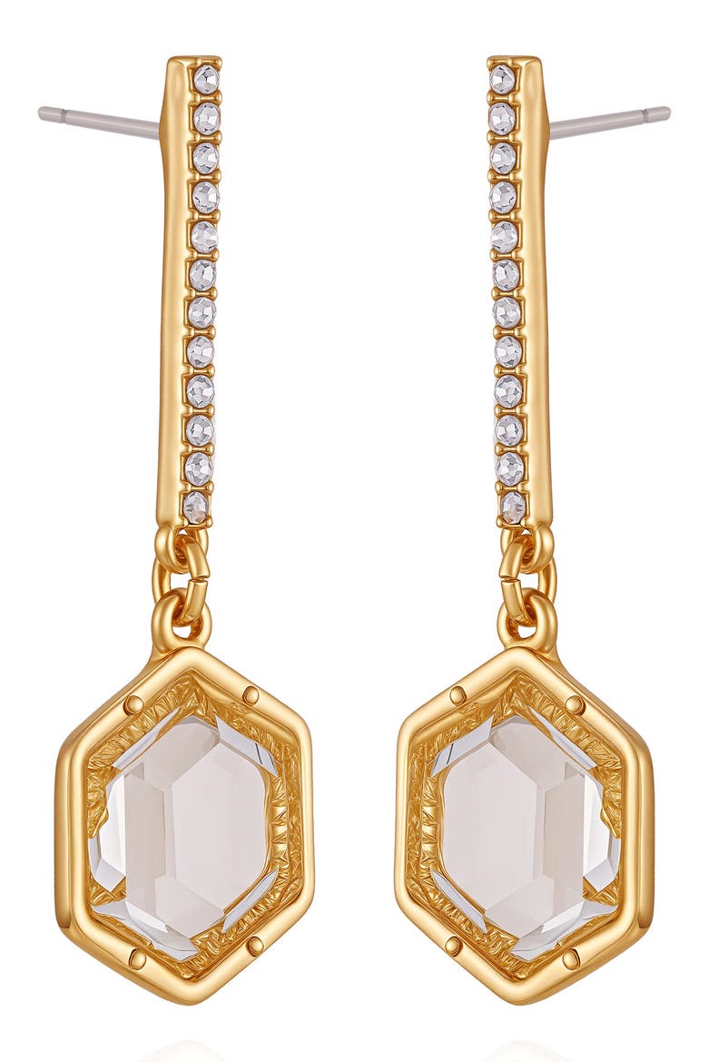 Resin Stone Drop Earrings, Alternate, color, GOLD TONE