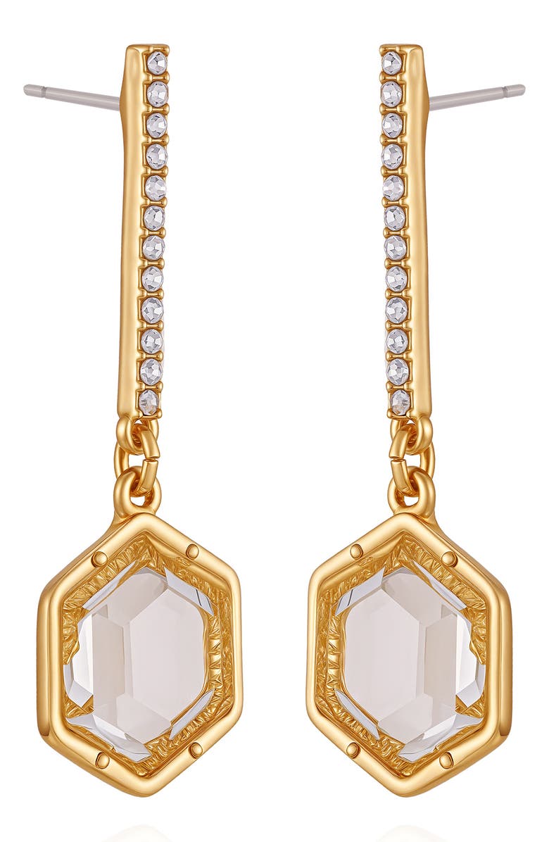 Vince Camuto Resin Stone Drop Earrings, Alternate, color, Gold Tone