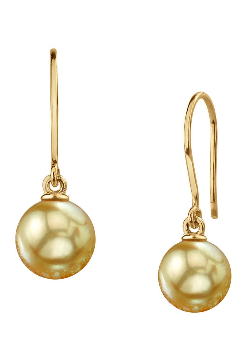 Golden South Sea Pearl Linda Earrings, Main, color, Yellow Gold