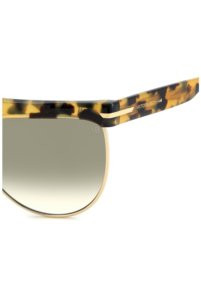 65mm Oversize Gradient Pilot Sunglasses, Alternate, color, YELLOW HAVANA/ GREEN SHADED