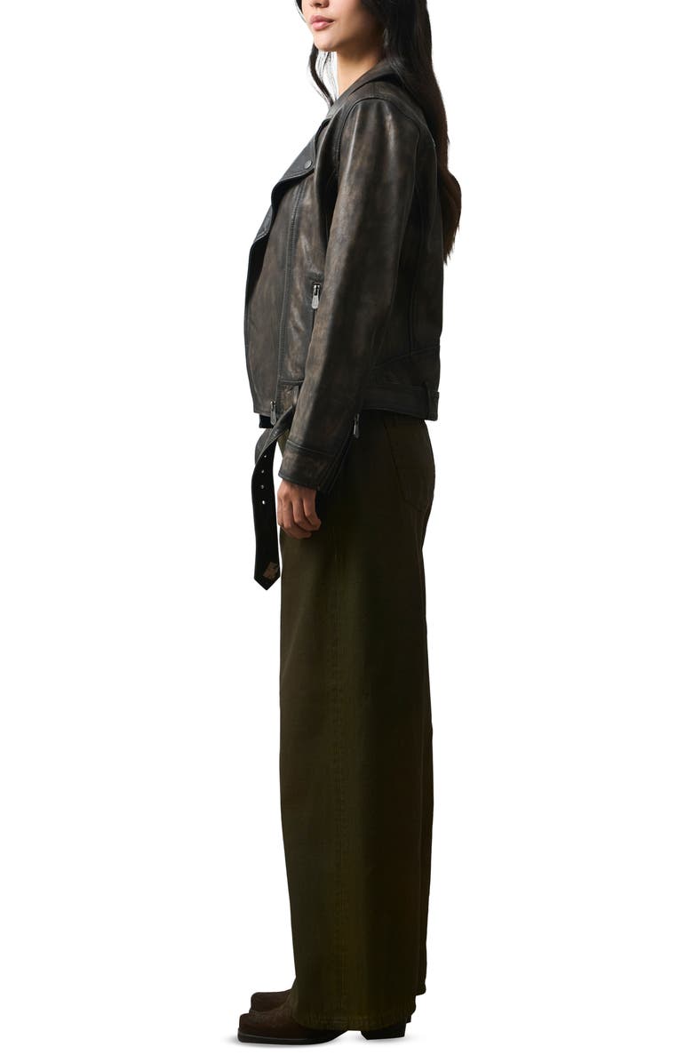 Velez Efos Leather Biker Jacket, Alternate, color, Brown