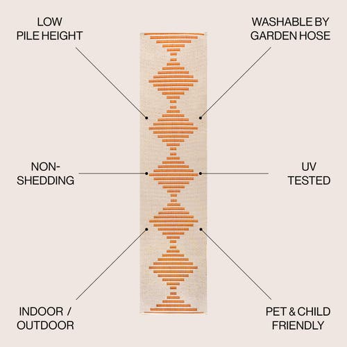 Jonathan Y Vinales Diamond Stripe Indoor/outdoor Beige/orange Runner Rug In Beige/orange