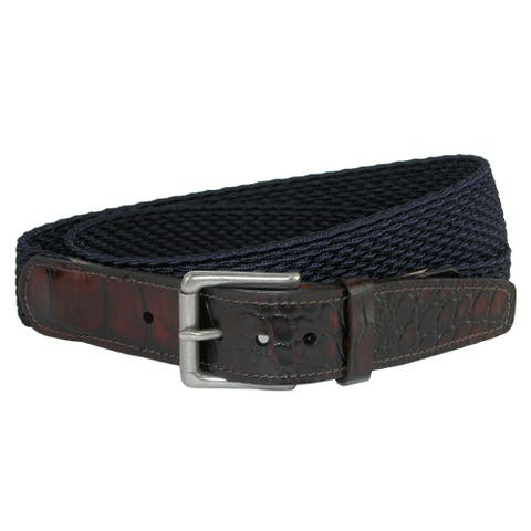 Men's Hampton Stretch Belt with Croc Print Tabs