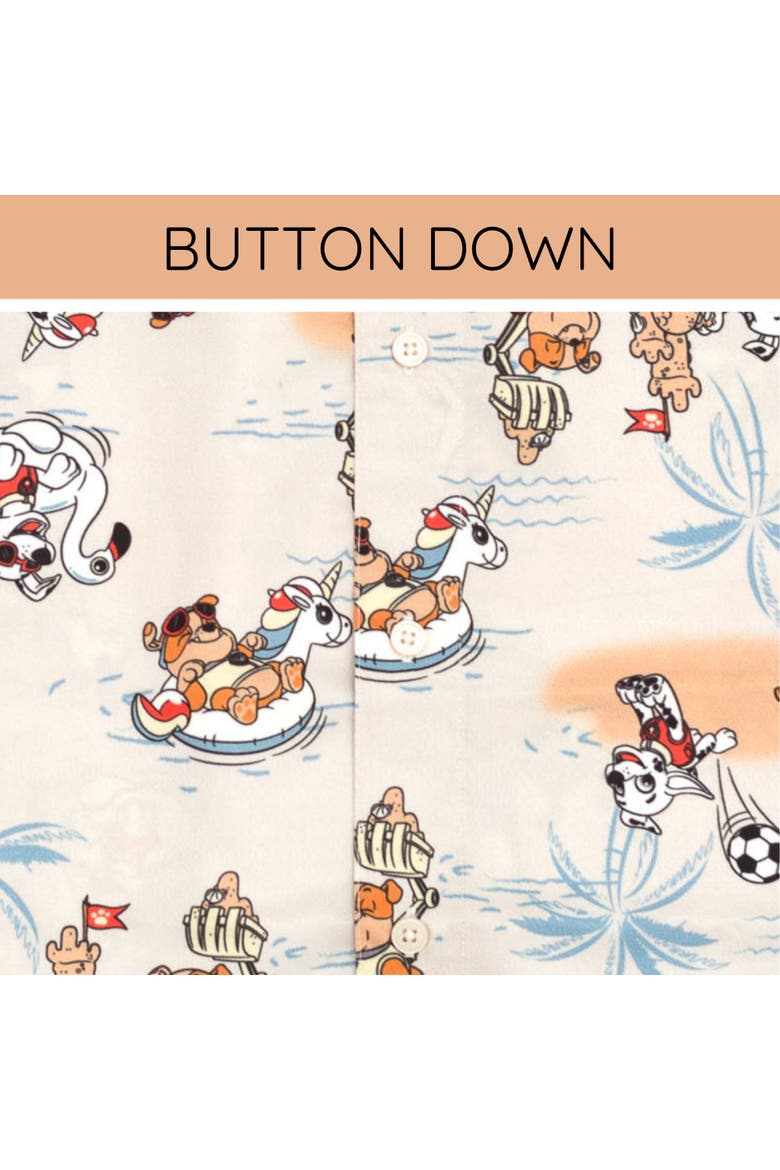 Hawaiian Button-Down Shirt, Alternate, color, Sand Paw Patrol