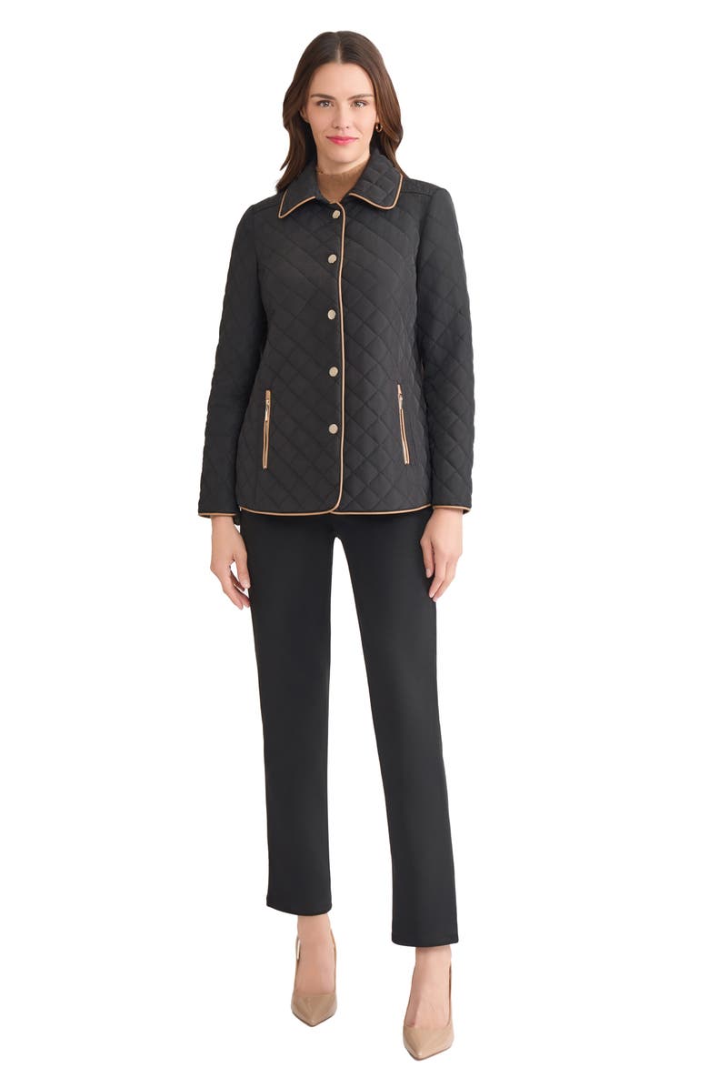 Jones New York Quilted Jacket, Alternate, color, Jones Black/ Caramel