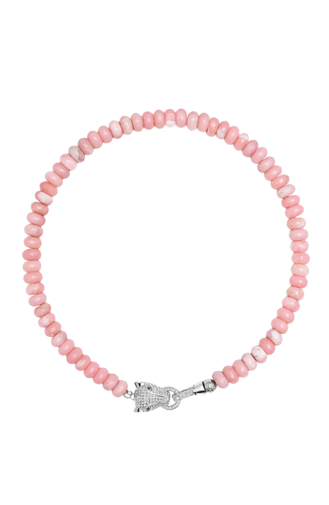 Panther Head Silver Quartz Choker