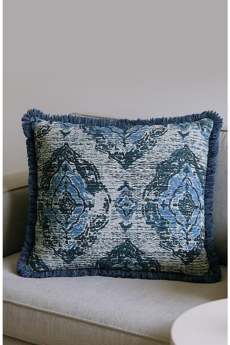 Toscana Jacquard Square Accent Pillow, Alternate, color, WEDGEWOOD