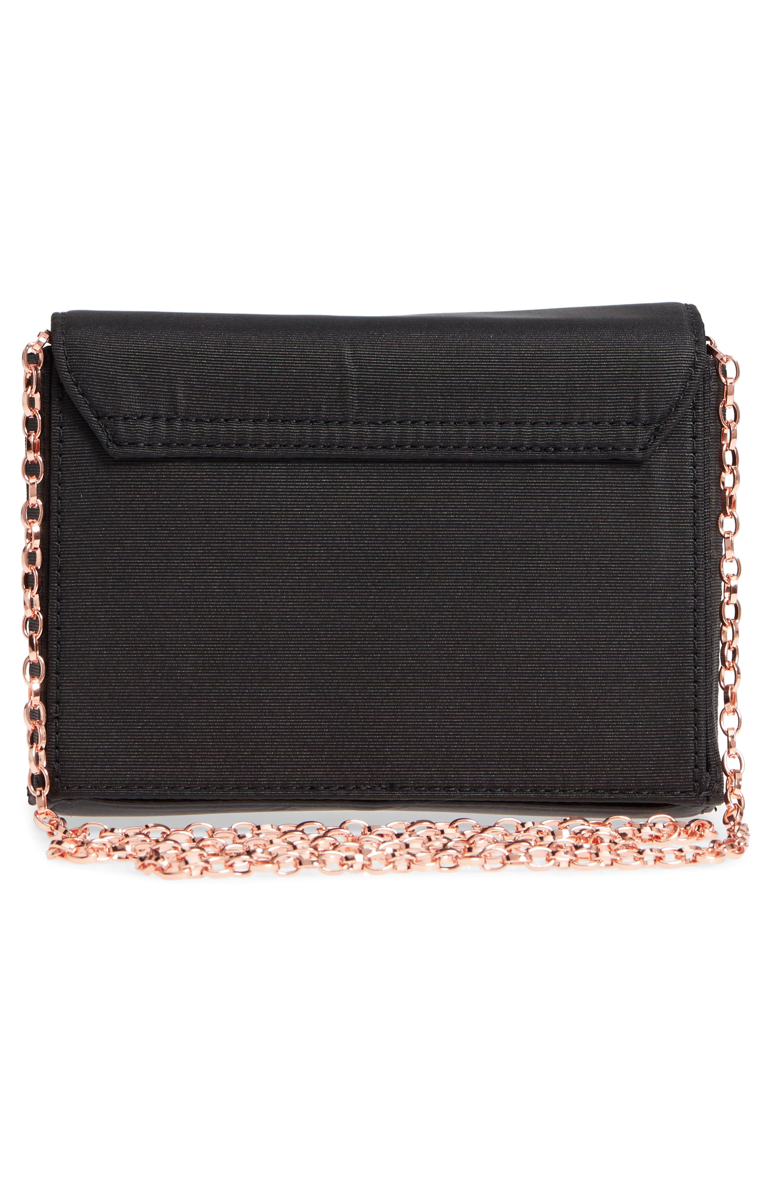 Looped Bow Clutch, Alternate, color, BLACK