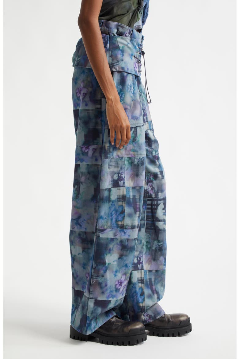 Navy Garden Blur Bungee Pants, Alternate, color, NAVY GARDEN BLUR