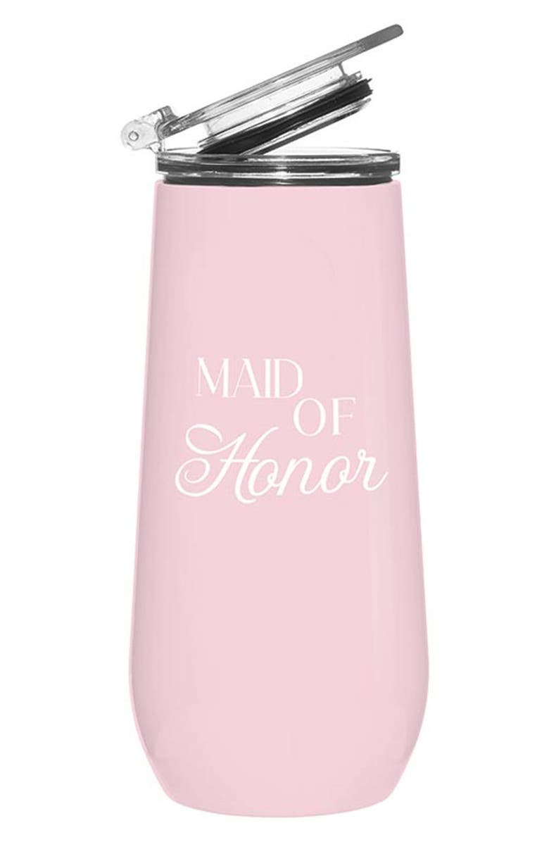 CREATIVE BRANDS Maid of Honor Stainless Steel Tumbler, Main, color, Pink