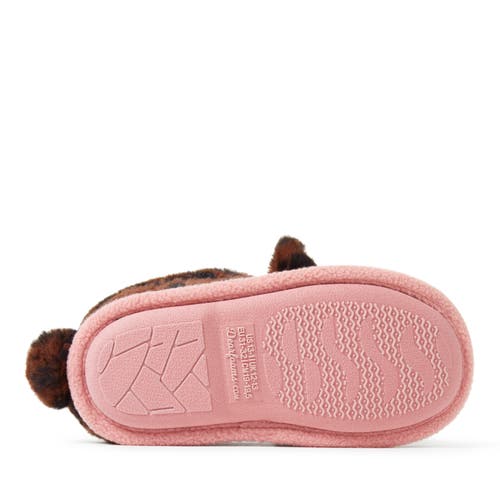 Dearfoams Kids' Peyton Animal Slip-on Clog Slipper In Brown