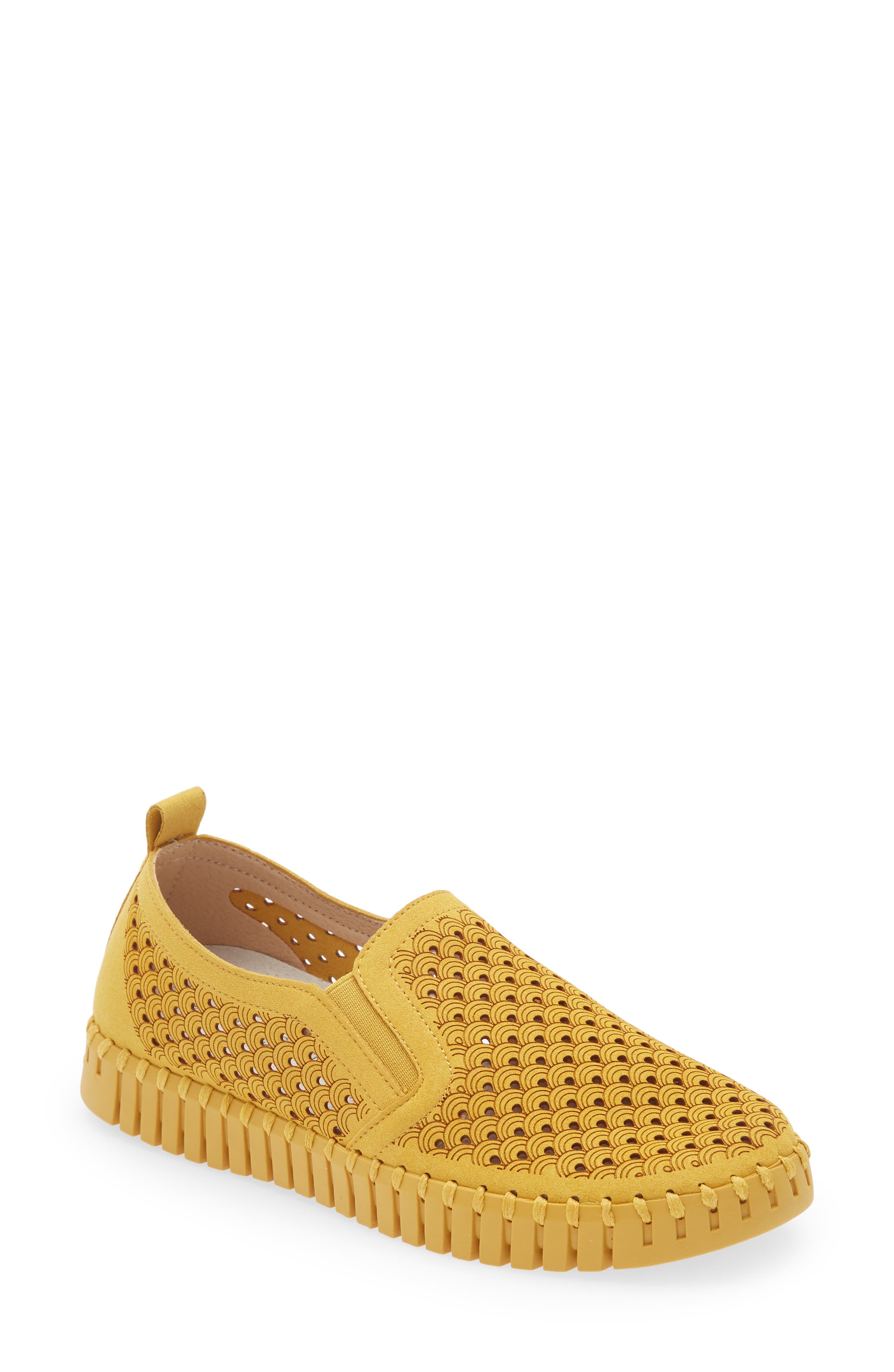 Tulip 140 Perforated Slip-On Sneaker, Main, color, GOLDEN ROD