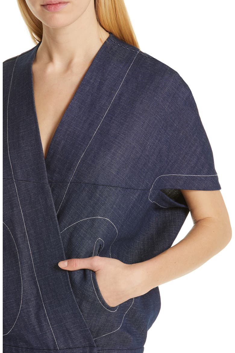 Hex Denim Shrug, Alternate, color, INDIGO