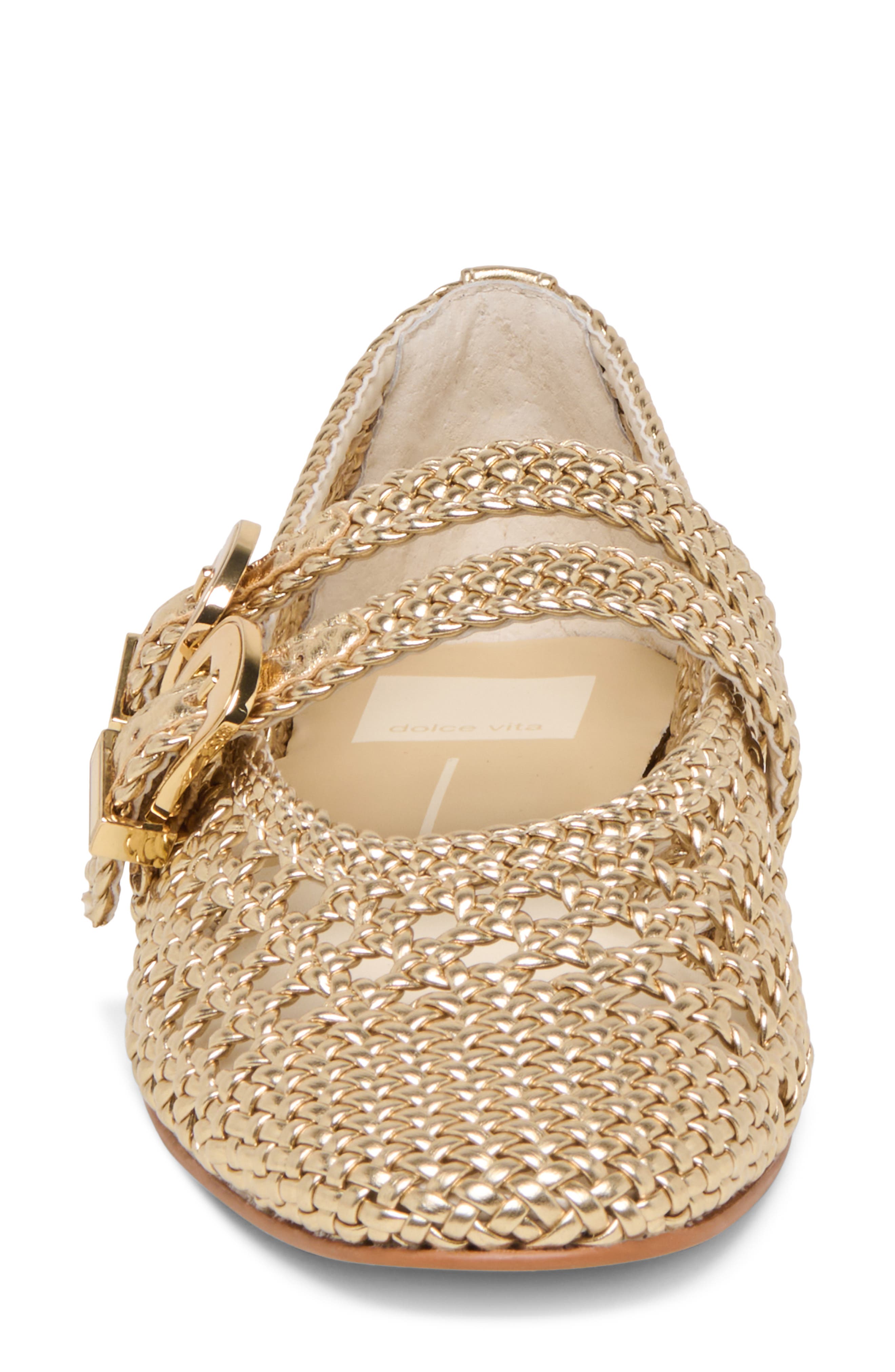 Baylee Woven Mary Jane Flat, Alternate, color, GOLD STELLA