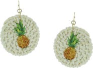 OLIVIA WELLES Piper Pineapple Straw Drop Earrings
