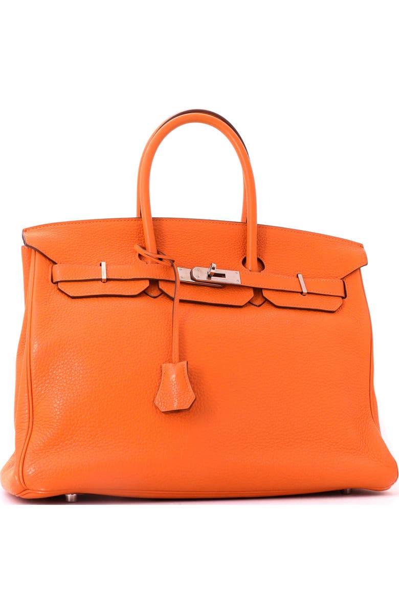 Pre-Owned Hermes Birkin Handbag Orange Clemence with Palladium Hardware 35, Alternate, color, Orange H