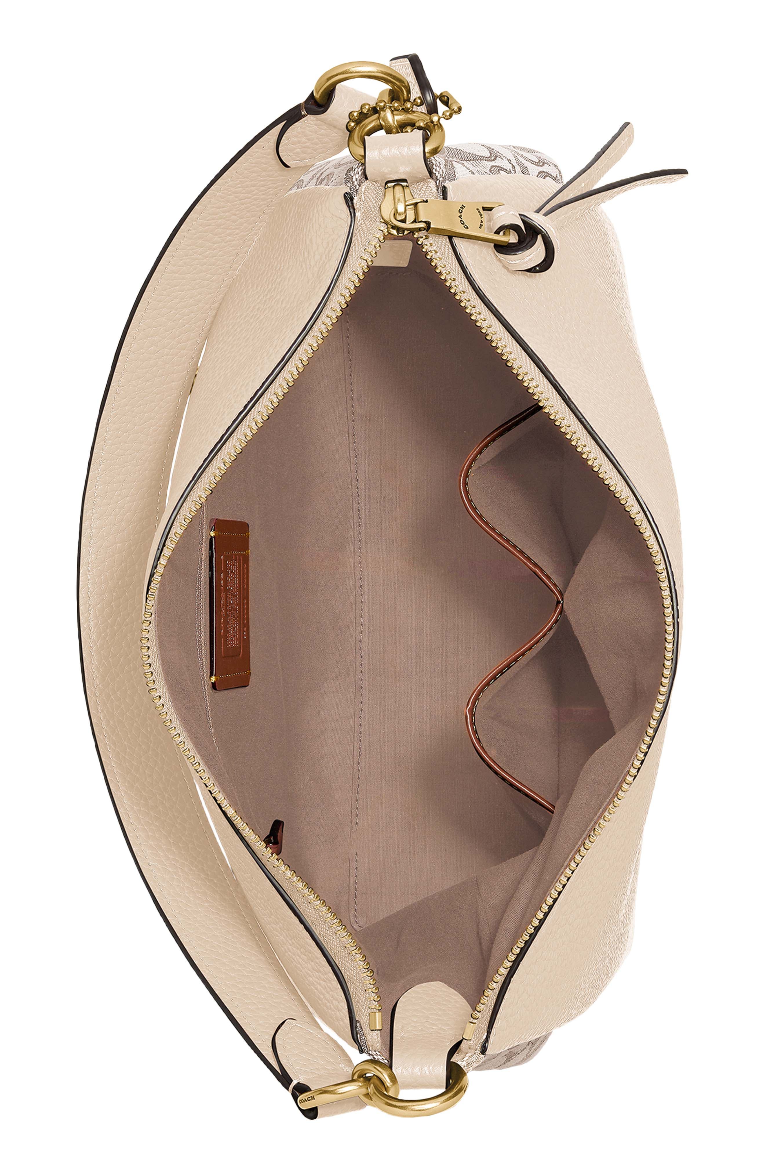 COACH Shay Leather & Signature Jacquard Shoulder Bag, Alternate, color, 