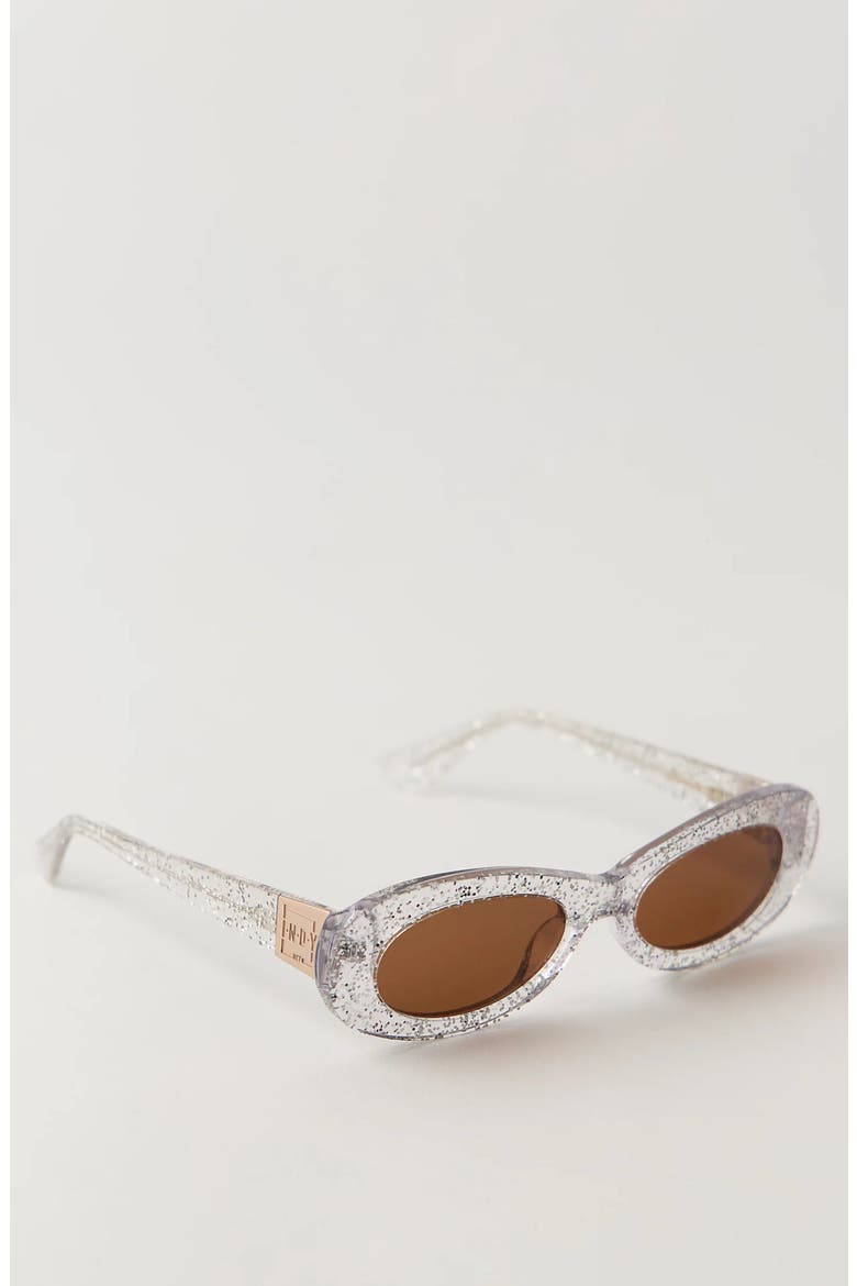 SoHo Oval Polarized Sunglasses, Alternate, color, Silver