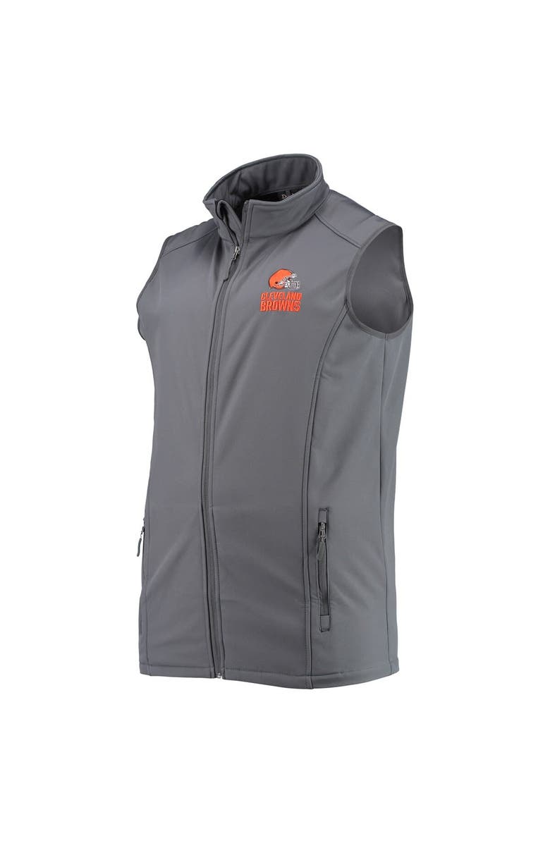 DUNBROOKE Men's Dunbrooke Heathered Charcoal Cleveland Browns Big & Tall Archer Softshell Full-Zip Vest, Alternate, color, Graphite