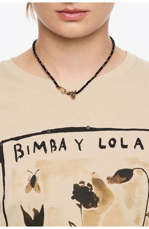Bimba Y Lola Panther Crystals Necklace In Black
