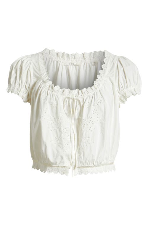 DOEN DÔEN NERA EYELET RUFFLE ORGANIC COTTON CROP TOP