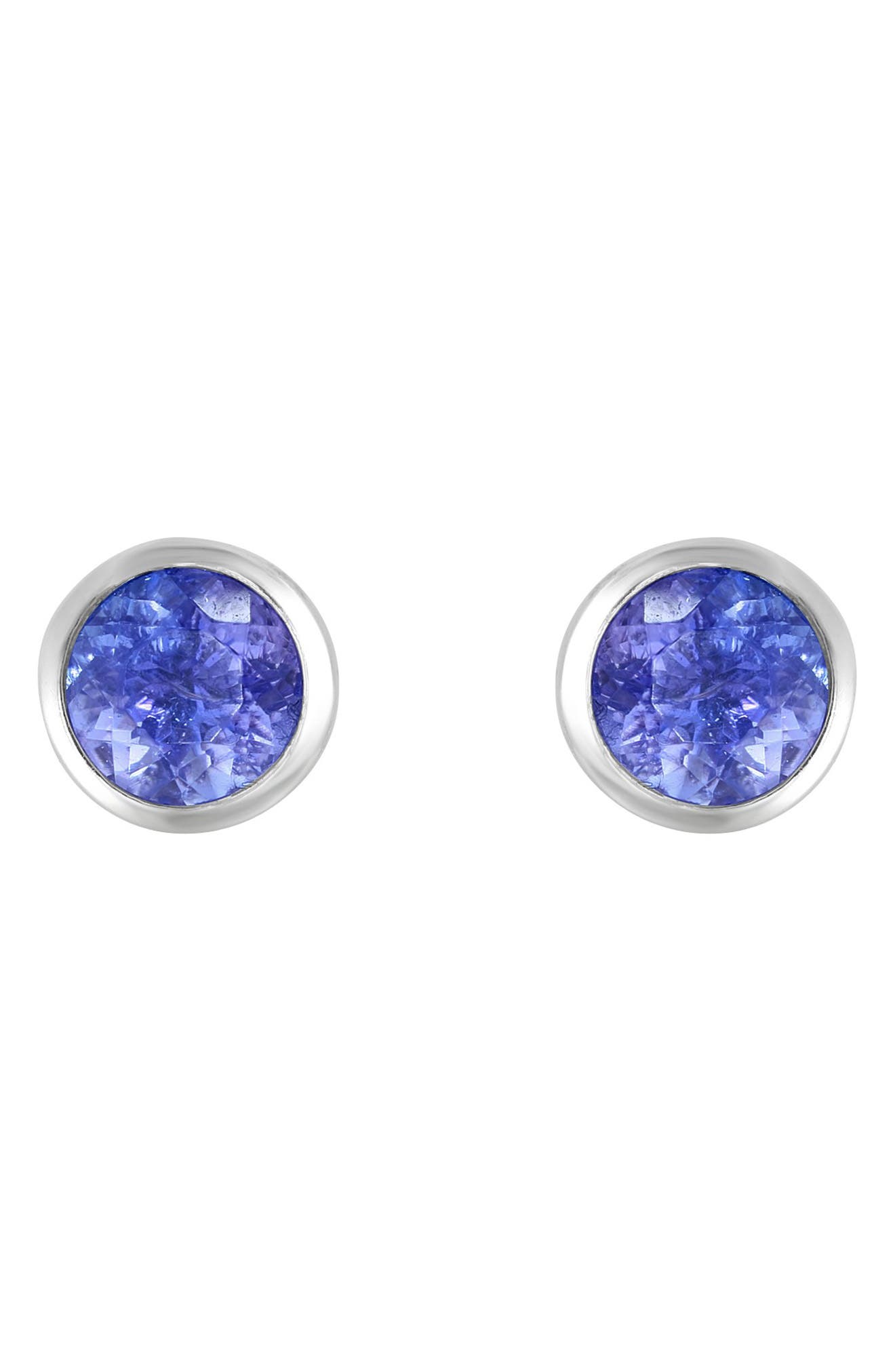 EFFY Sterling Silver Round Tanzanite Stud Earrings