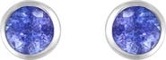 EFFY Sterling Silver Round Tanzanite Stud Earrings