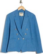 L'AGENCE Kenzie Metallic Double Breasted Knit Blazer