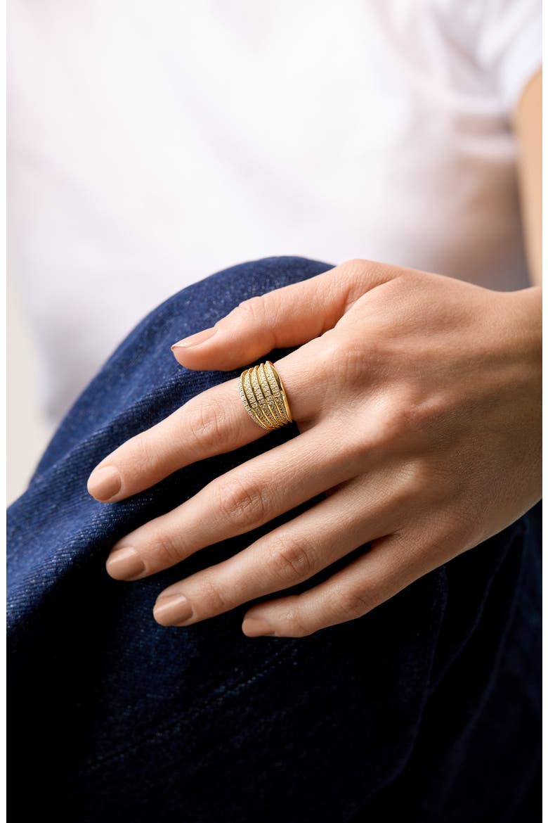 Diamond Pavé Statement Ring, Alternate, color, 18K YELLOW GOLD