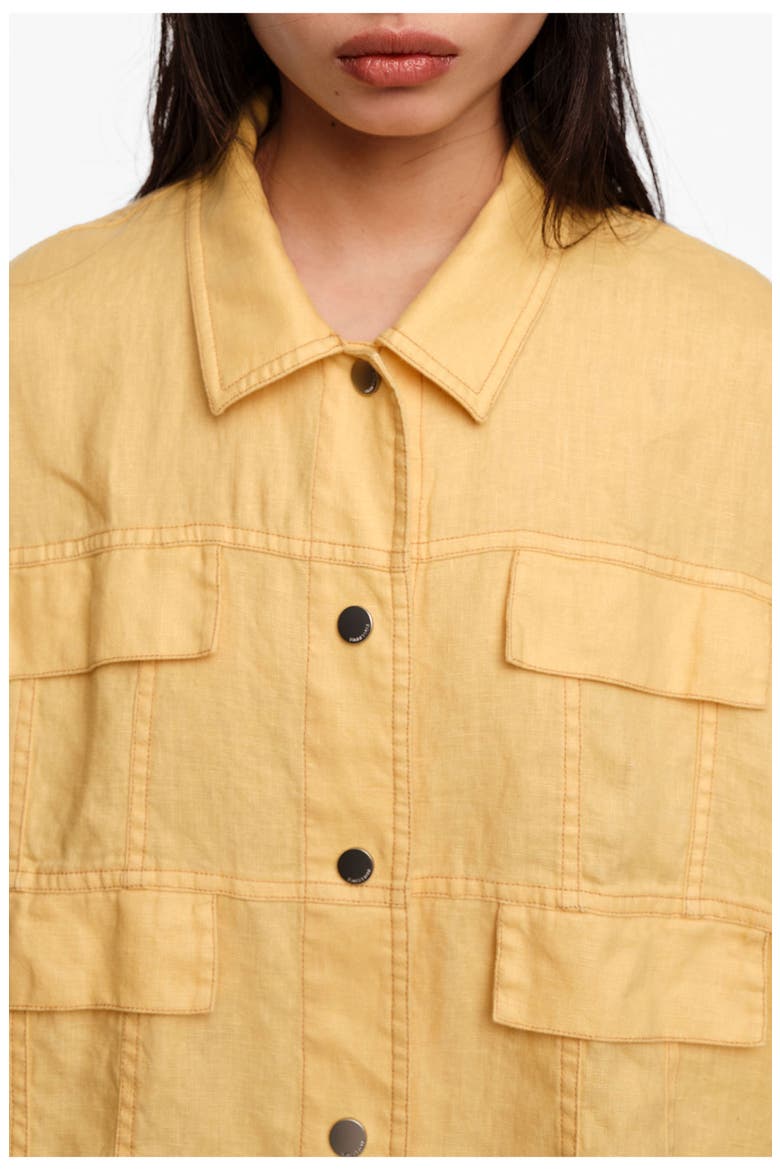 Linen Boxy Jacket, Alternate, color, YELLOW