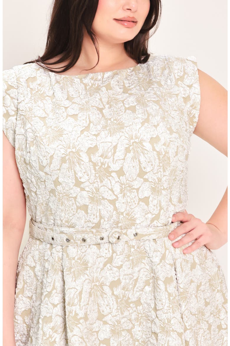 Jacquard Midi Dress, Alternate, color, IVORY